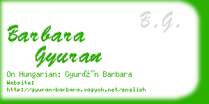 barbara gyuran business card